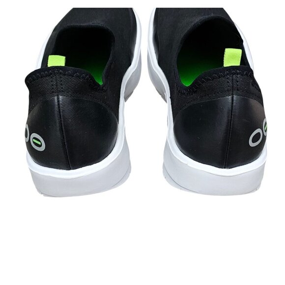 Oofos EEZEE LOW Women's Casual Slip On Black/White Sneaker Comfort Shoe - Picture 8 of 11